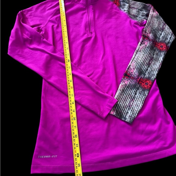 Nike Pro Combat Shirt Womens Med Pink 1/4 Zip Fitted Dri Fit Therma Fit Pullover - Picture 2 of 5
